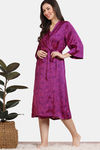 Zivame Primrose Woven Robe - Dark Purple — thumbnail 2